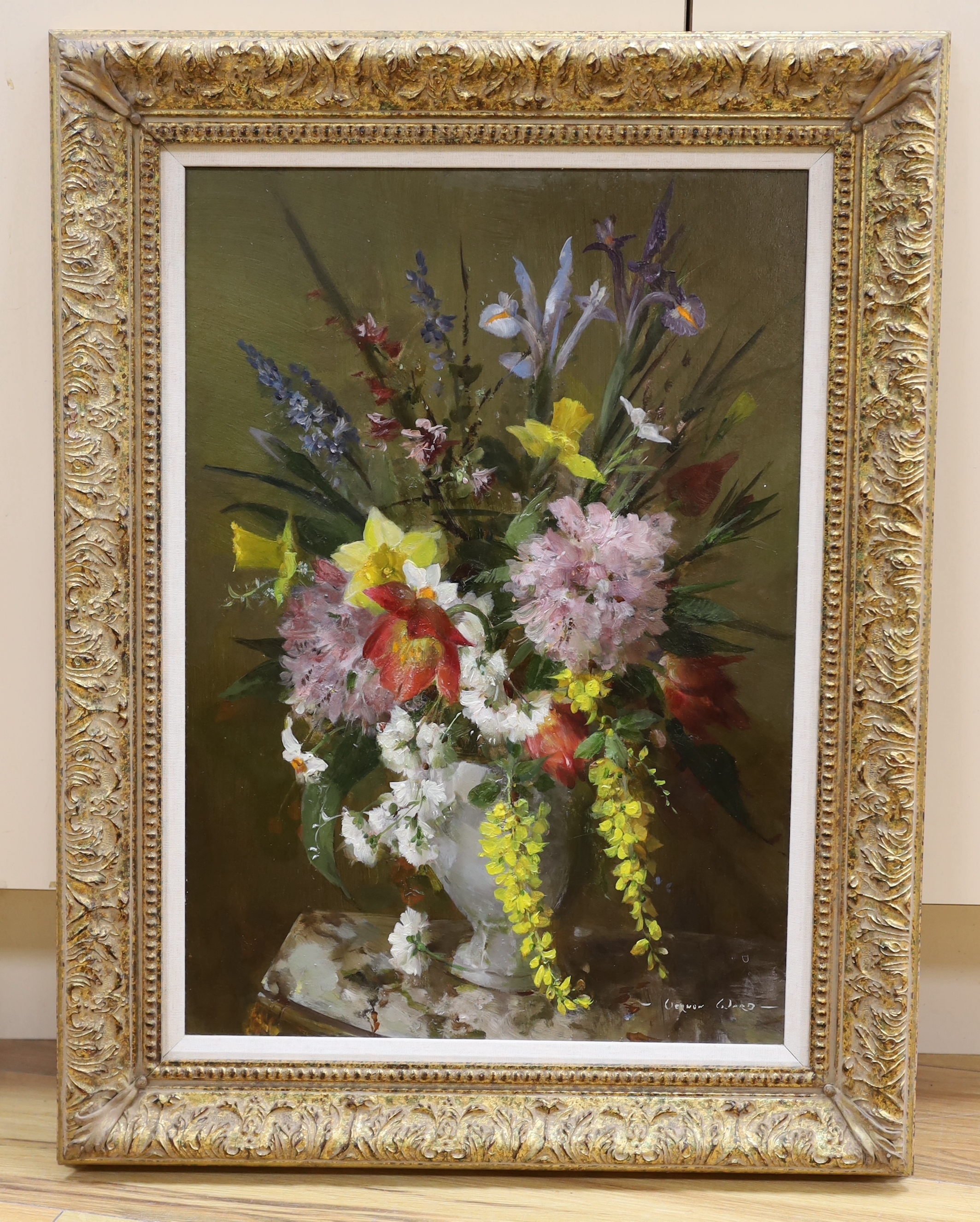 Vernon Ward (1905-1985), oil on canvas, Still life of summer flowers in a vase, signed, 53 x 37cm. Provenance: King Street Galleries, 1981